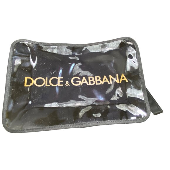 Dolce & Gabbana Clear Transparent Makeup Cosmetic Bag Luxe Travel Pouch Plastic - Picture 3 of 7